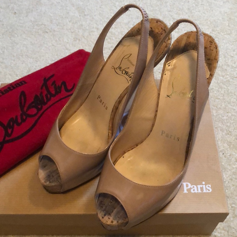 Louboutin So Private 120 patent calf/cork